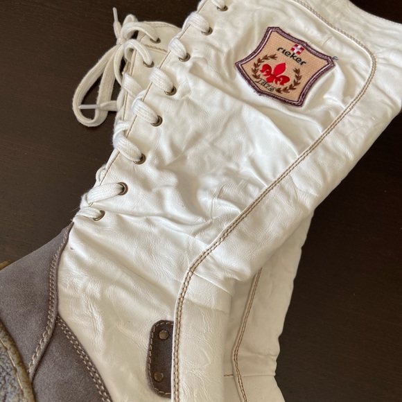 Rieker Switzerland High knee tall winter boots white size 38 - Picture 10 of 12